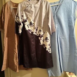 Floral Print Women's dresses - Purple and White